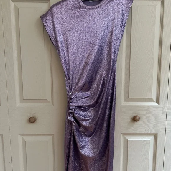 Paco Rabbane Purple Glitter Dress - Picture 2 of 6